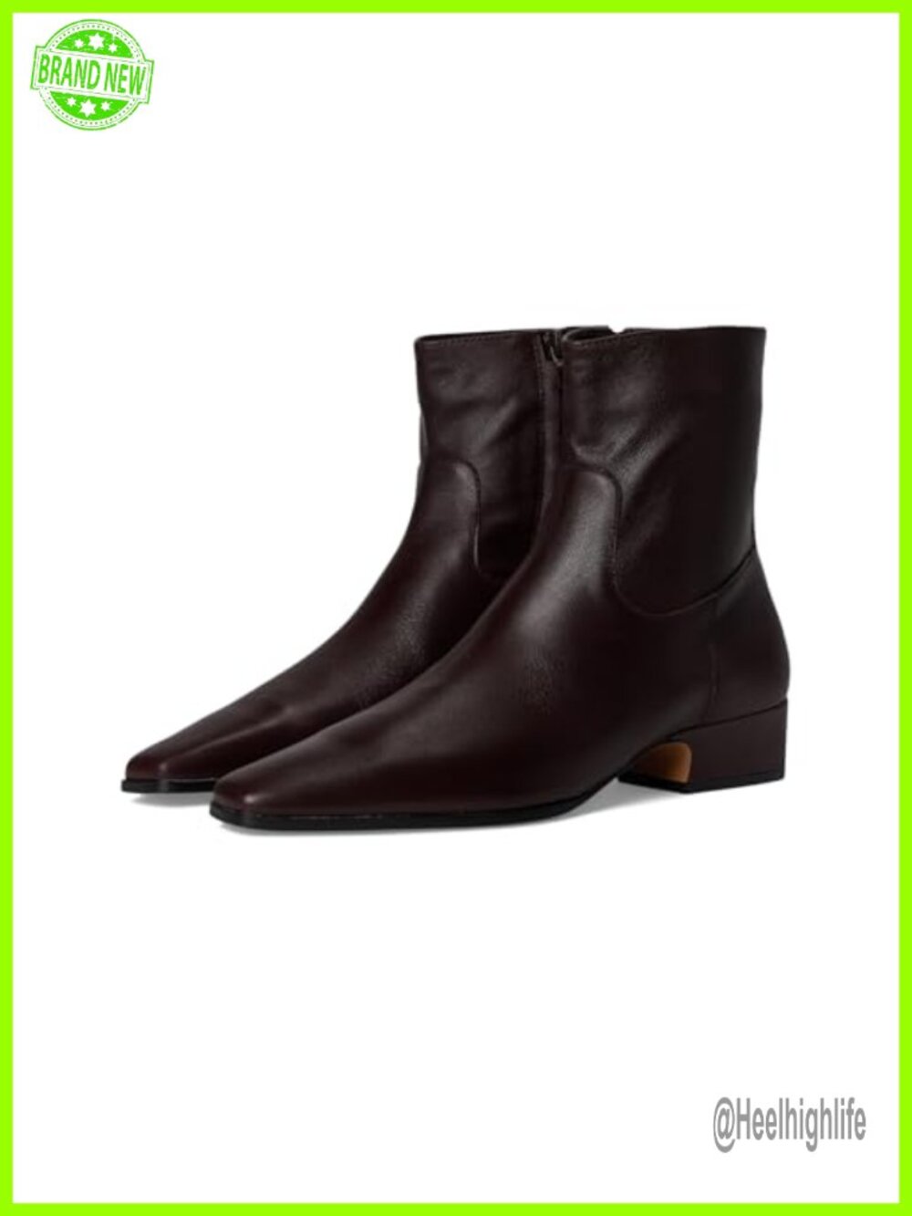 Leather Ankle Bootie Closed Toe Block Heel Mid-Top Spring Summer